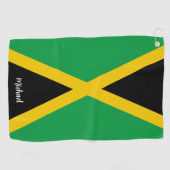 Jamaica Green Black & Gold Jamaican Flag Golfhanddoek (Horizontaal)