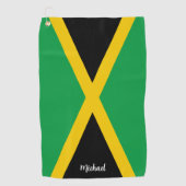 Jamaica Green Black & Gold Jamaican Flag Golfhanddoek (Voorkant)