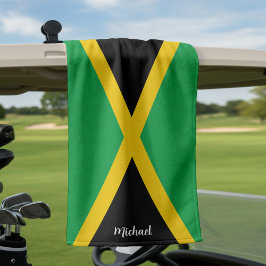 Jamaica Green Black & Gold Jamaican Flag Golfhanddoek