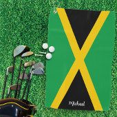 Jamaica Green Black & Gold Jamaican Flag Golfhanddoek