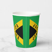 Jamaica Green Black & Gold Jamaican Flag Papieren Bekers (Rechts)