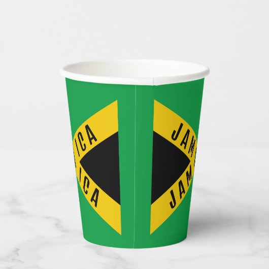 Jamaica Green Black & Gold Jamaican Flag Papieren Bekers (Rechts)