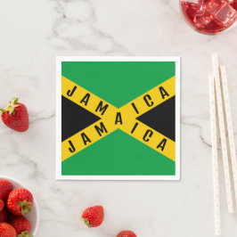 Jamaica Green Black & Gold Jamaican Flag Servet