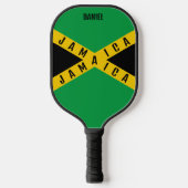 Jamaica Green Black & Gold Name Jamaican Flag Pickleball Paddle (Voorkant)