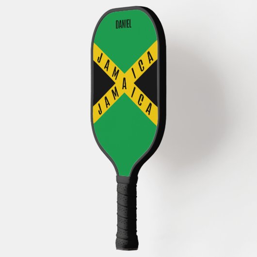 Jamaica Green Black & Gold Name Jamaican Flag Pickleball Paddle (Links)