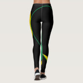 Jamaica Green, Gold & Black Flag Leggings (Achterkant)