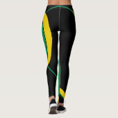 Jamaica Green, Gold & Black Flag Leggings (Achterkant)