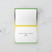 Jamaica Green Gold Caribbean Elegant Bedankkaart (Binnen)