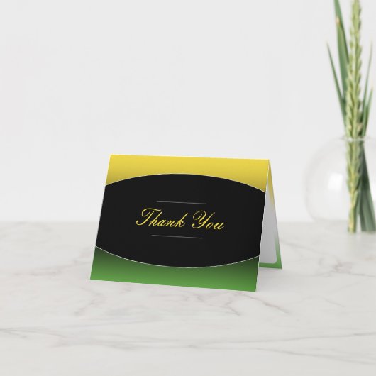 Jamaica Green Gold Caribbean Elegant Bedankkaart (Voorkant)