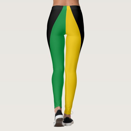 Jamaica Green Gold en Black Jamaican Flag Leggings (Achterkant)