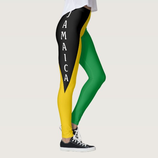 Jamaica Green Gold en Black Jamaican Flag Leggings (Rechts)