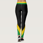 Jamaica Green Gold en Black Jamaican Flag Leggings (Achterkant)