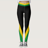 Jamaica Green Gold en Black Jamaican Flag Leggings (Voorkant)
