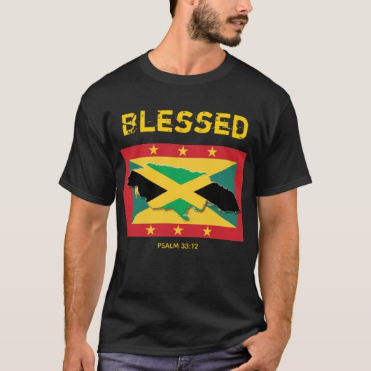 JAMAICA GRENADA Dual Heritage Christelijke Geschri T-shirt (Voorkant)