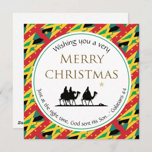 JAMAICA GRENADA tweeslachtige Mannen kerst met dri Feestdagenkaart (Voorkant / Achterkant)