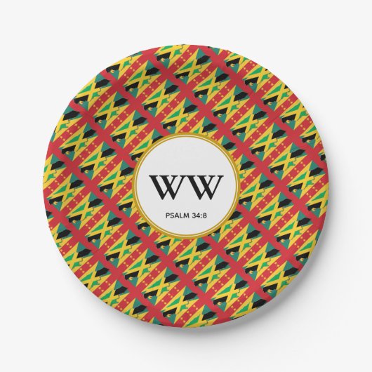 JAMAICA GRENADA VLAG Viering Verjaardag Erfgoed Papieren Bordje (Voorkant)