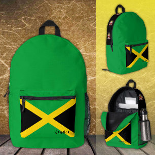 Jamaica, Groene rugzak, Jamaicaanse vlag / patriot Bedrukte Rugzak