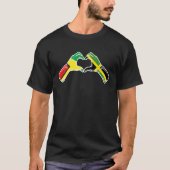 Jamaica Guyana Flag Jamaican Guyanese Heart T-shirt (Voorkant)