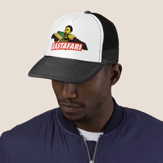 Jamaica Haile Selassie I Proud Jamaicans Cap  Trucker Pet (In situ)