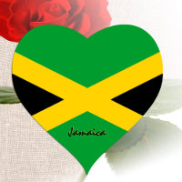 Jamaica Hart Sticker, Patriotische Jamaicaanse Vla