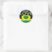 Jamaica hartvlag één liefhart ontwerp ronde sticker (Tas)