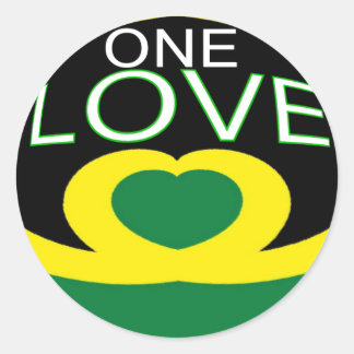 Jamaica hartvlag één liefhart ontwerp ronde sticker