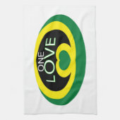 Jamaica hartvlag één liefhart ontwerp theedoek (Verticaal)