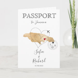 Jamaica Heart Destination Wedding Passport Invita