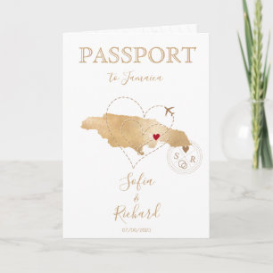 Jamaica Heart Destination Wedding Passport Invita