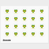 Jamaica Heart Flag Ronde Sticker (Vel)
