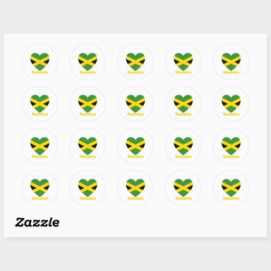 Jamaica Heart Flag Ronde Sticker (Vel)