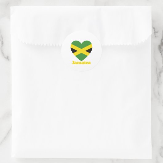 Jamaica Heart Flag Ronde Sticker (Tas)