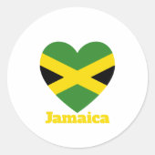 Jamaica Heart Flag Ronde Sticker (Voorkant)