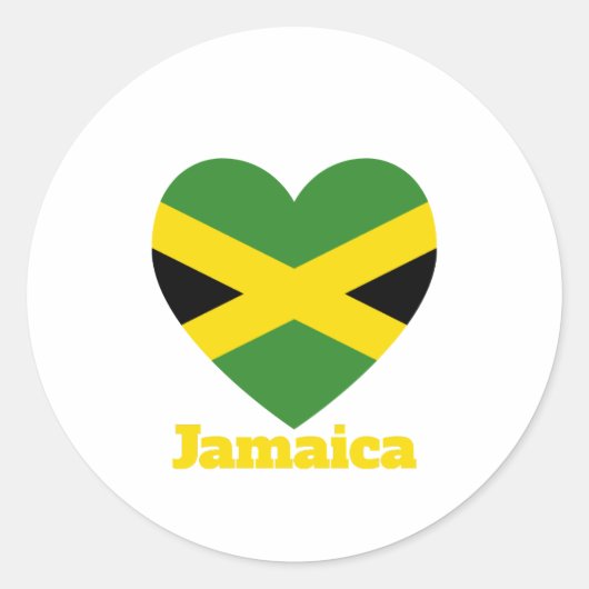 Jamaica Heart Flag Ronde Sticker (Voorkant)