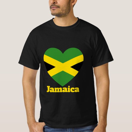 Jamaica Heart Flag T-Shirt (Voorkant)