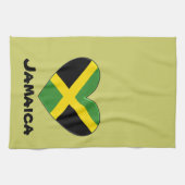 Jamaica Heart Flag Theedoek (Horizontaal)