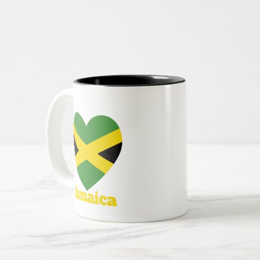 Jamaica Heart Flag Tweekleurige Koffiemok (Voorkant links)