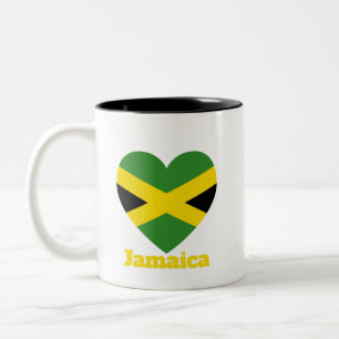 Jamaica Heart Flag Tweekleurige Koffiemok