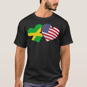 Jamaica Heart Jamaican Heritage USA Amerikaanse vl T-shirt