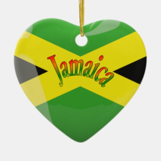 Jamaica Heart Love Keramisch Ornament (Voorkant)