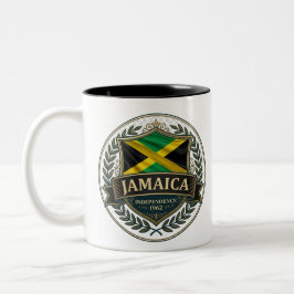 Jamaica Heritage Crest | Caribische trots Tweekleurige Koffiemok