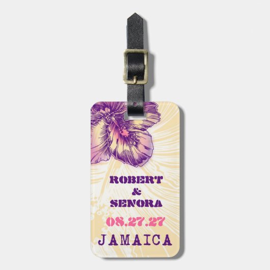 JAMAICA Hibiscus Bestemming Bagagelabel (Voorkant verticaal)