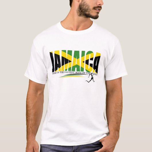 Jamaica Home of Fastest Man on Planet T-Shirt (Voorkant)