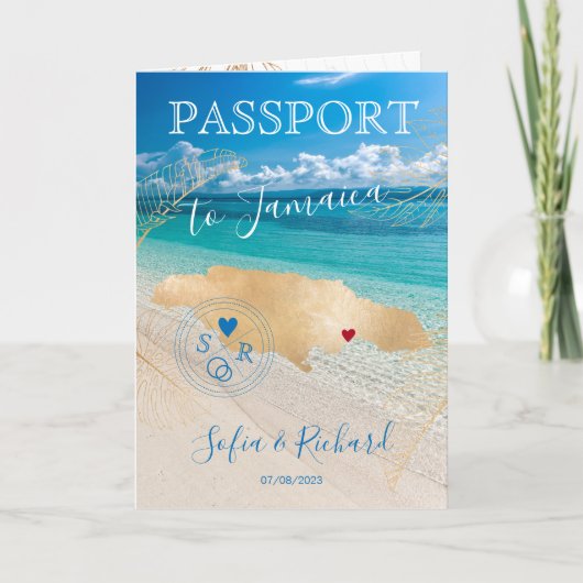 Jamaica Huwelijksbestemming Paspoort Kaart (Voorkant)