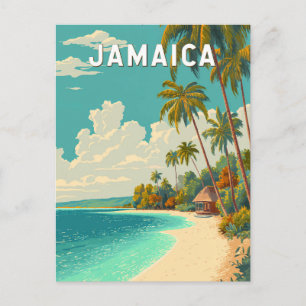 Jamaica Illustratie Reis Kunst Vintage Briefkaart