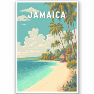 Jamaica Illustratie Reis Kunst Vintage Sticker