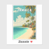 Jamaica Illustration Travel Art Vintage Sticker (Vel)