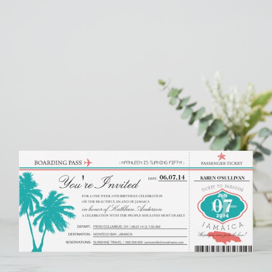 JAMAICA Instapass Verjaardag Kaart (Staand voorkant)