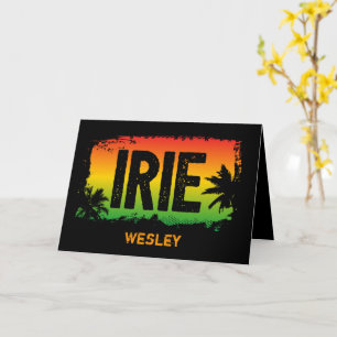 Jamaica IRIE tropische palmboom Rasta vlag kleuren Kaart