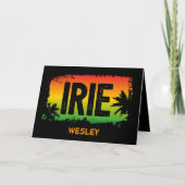 Jamaica IRIE tropische palmboom Rasta vlag kleuren Kaart (Voorkant)
